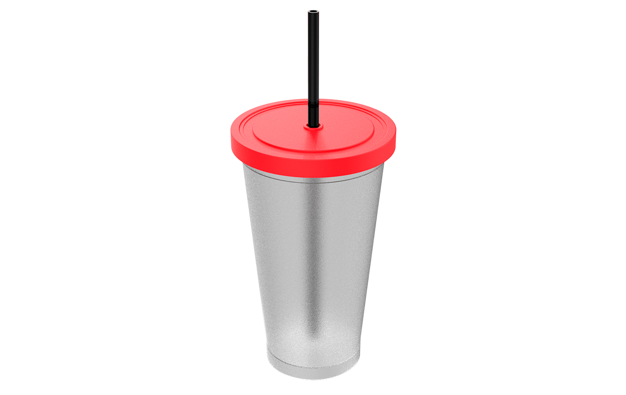 Vaso Juice con tapa y sorbete