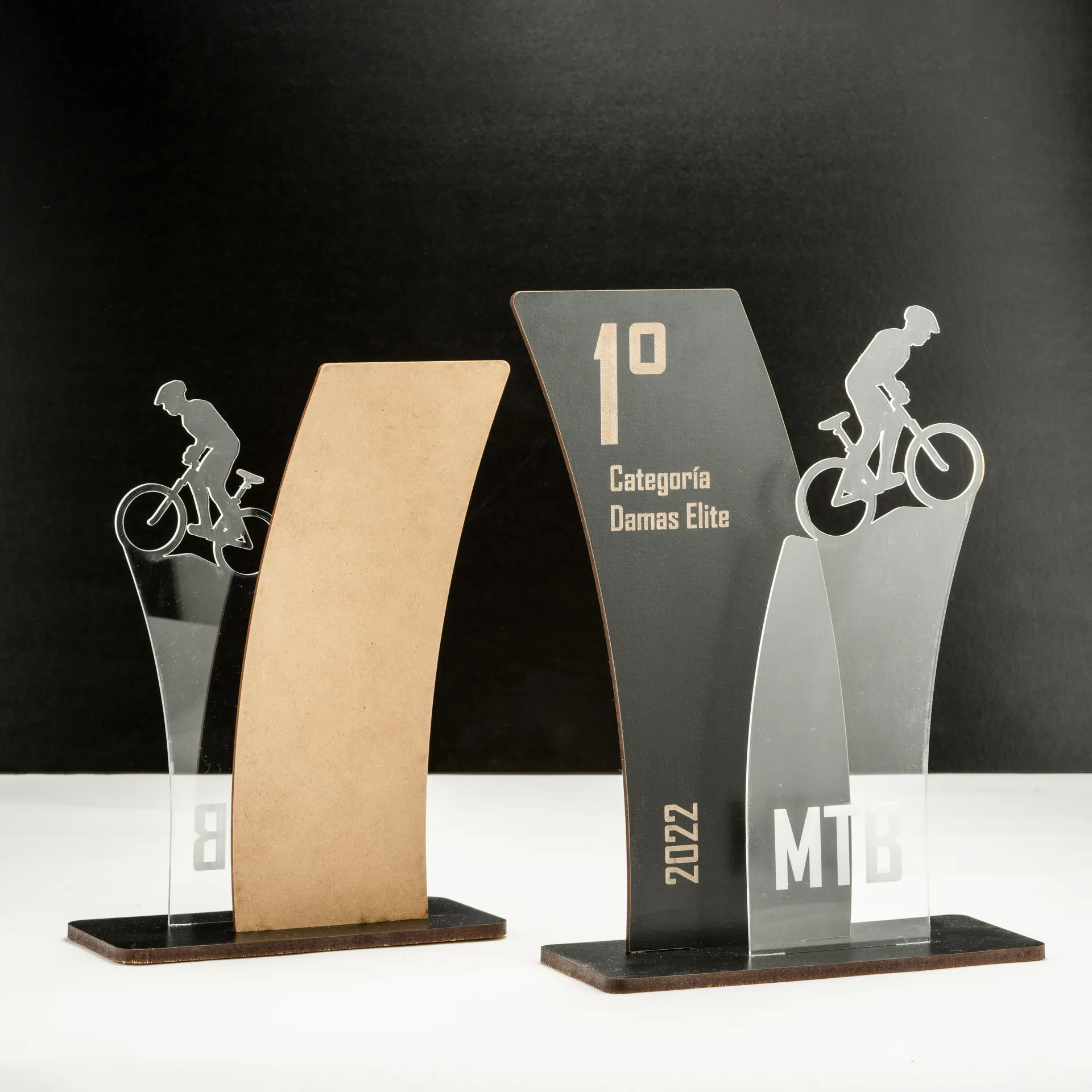 1º, 2º y 3º Puesto de acrilico transparente y fibroplus negro