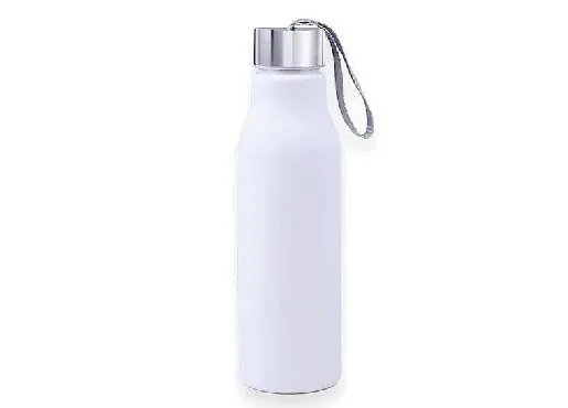 Botella blanca de plastico con tapa de acero
