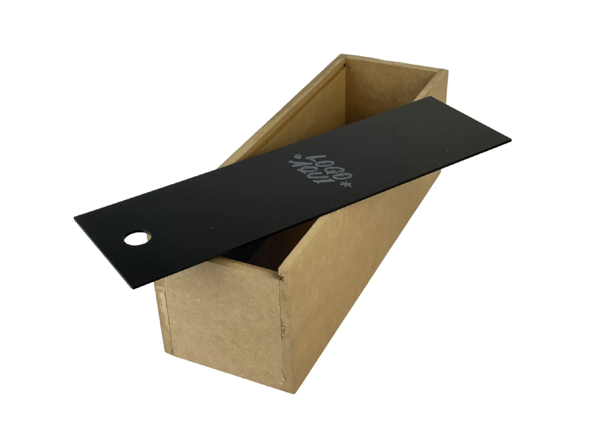 Caja de MDF para una botella - Tapa de Acrilico Negro