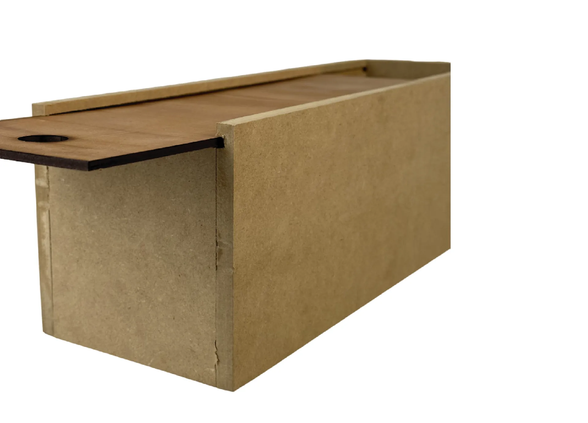 Caja de MDF para una botella - Tapa de MDF enchapado