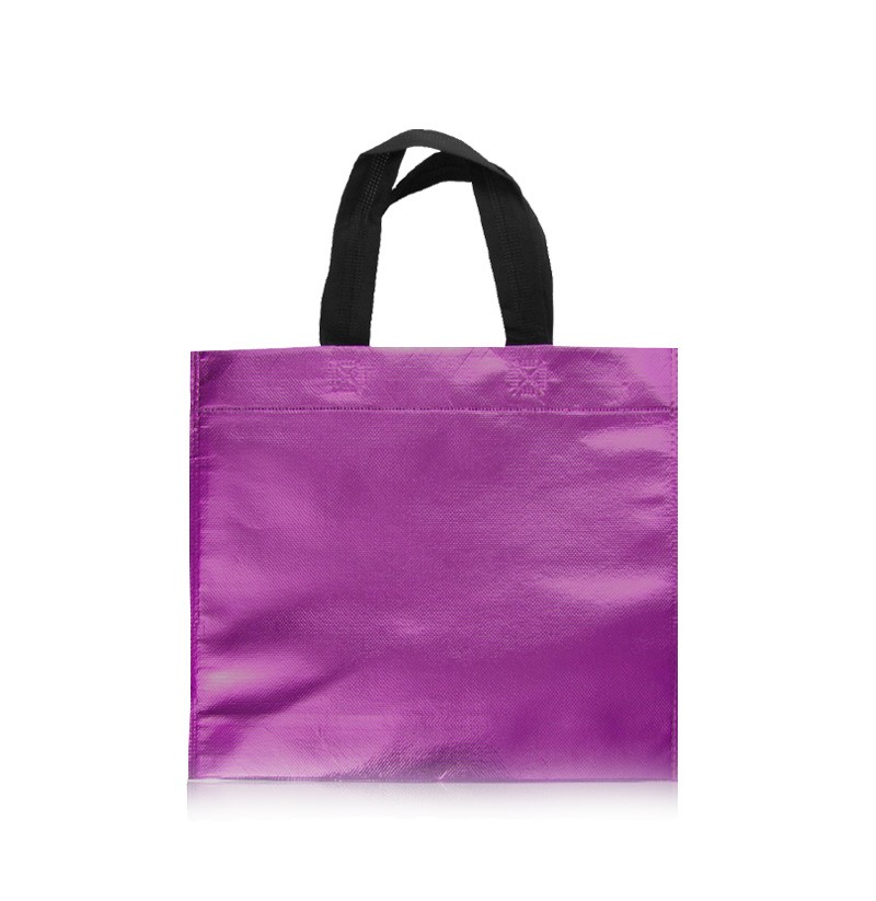 ECO BOLSA 30X30X10 METALIZADA CON MANIJAS NEGRAS