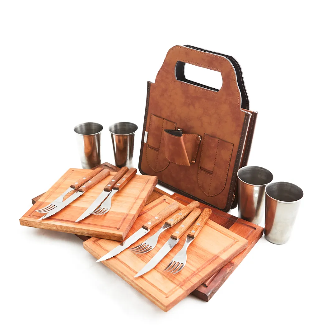 PORTA TABLITA ASADO X4 CUADRADO CARAMELO