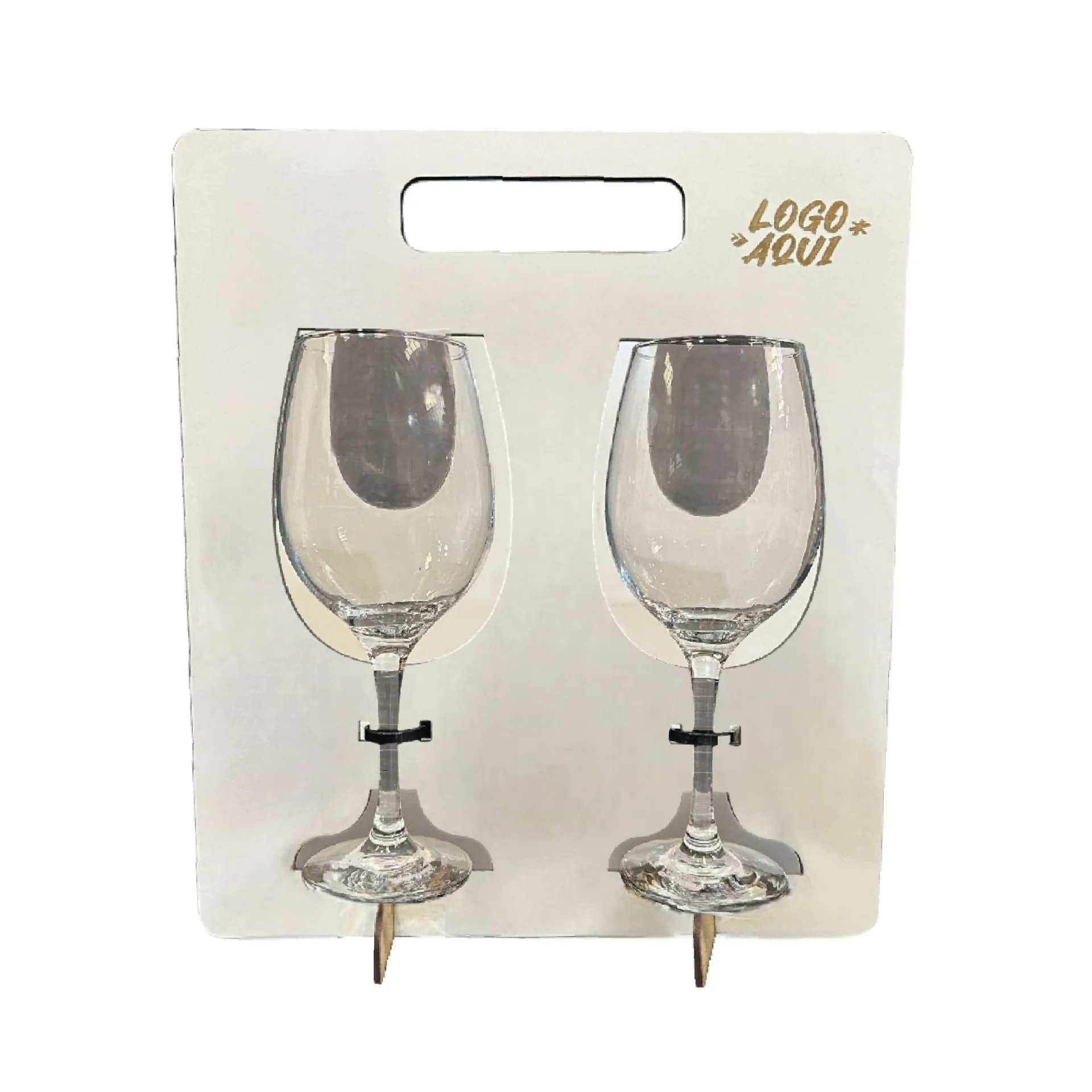 Soporte con dos copas de vino