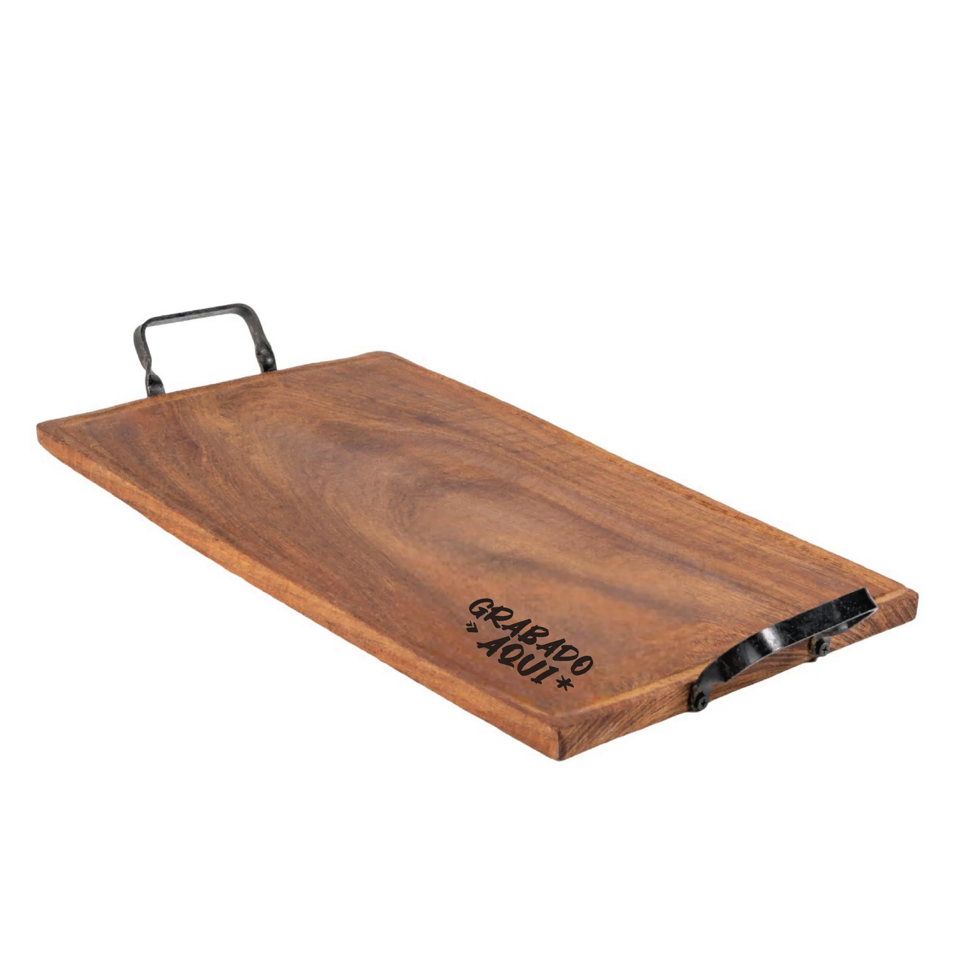 Tabla Artesanal Con Manijas - 50x30 Cm Aprox -N6