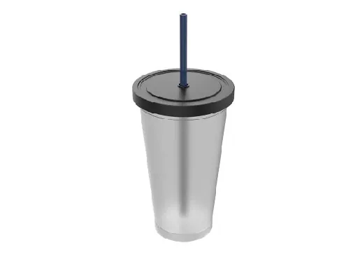 Vaso Juice con tapa y sorbete