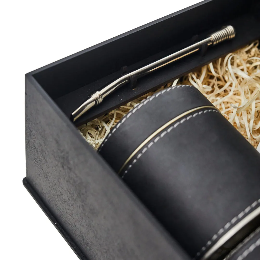 BOX M SET MATE C/2 LATAS 8 CM CARAMELO