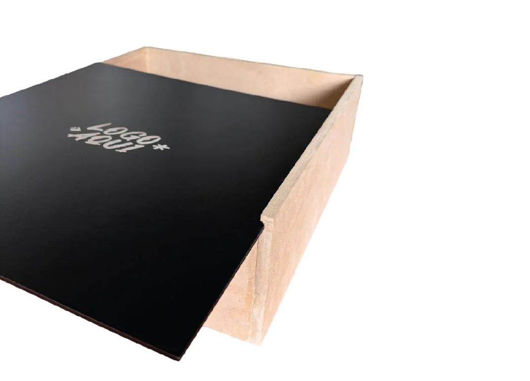 Caja de MDF para tres botellas - Tapa MDF enchapado