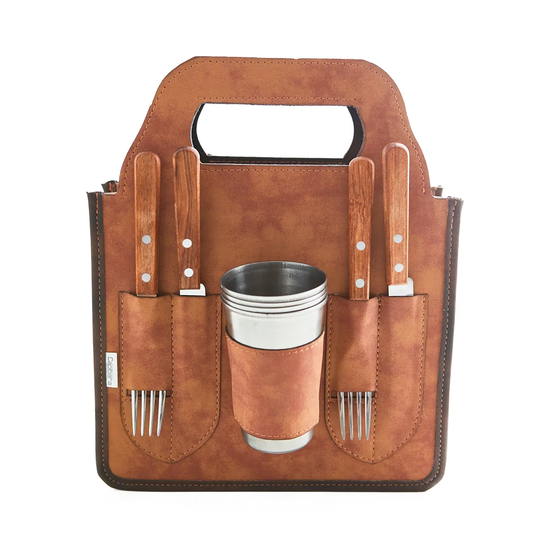 PORTA TABLITA ASADO X4 CUADRADO CARAMELO