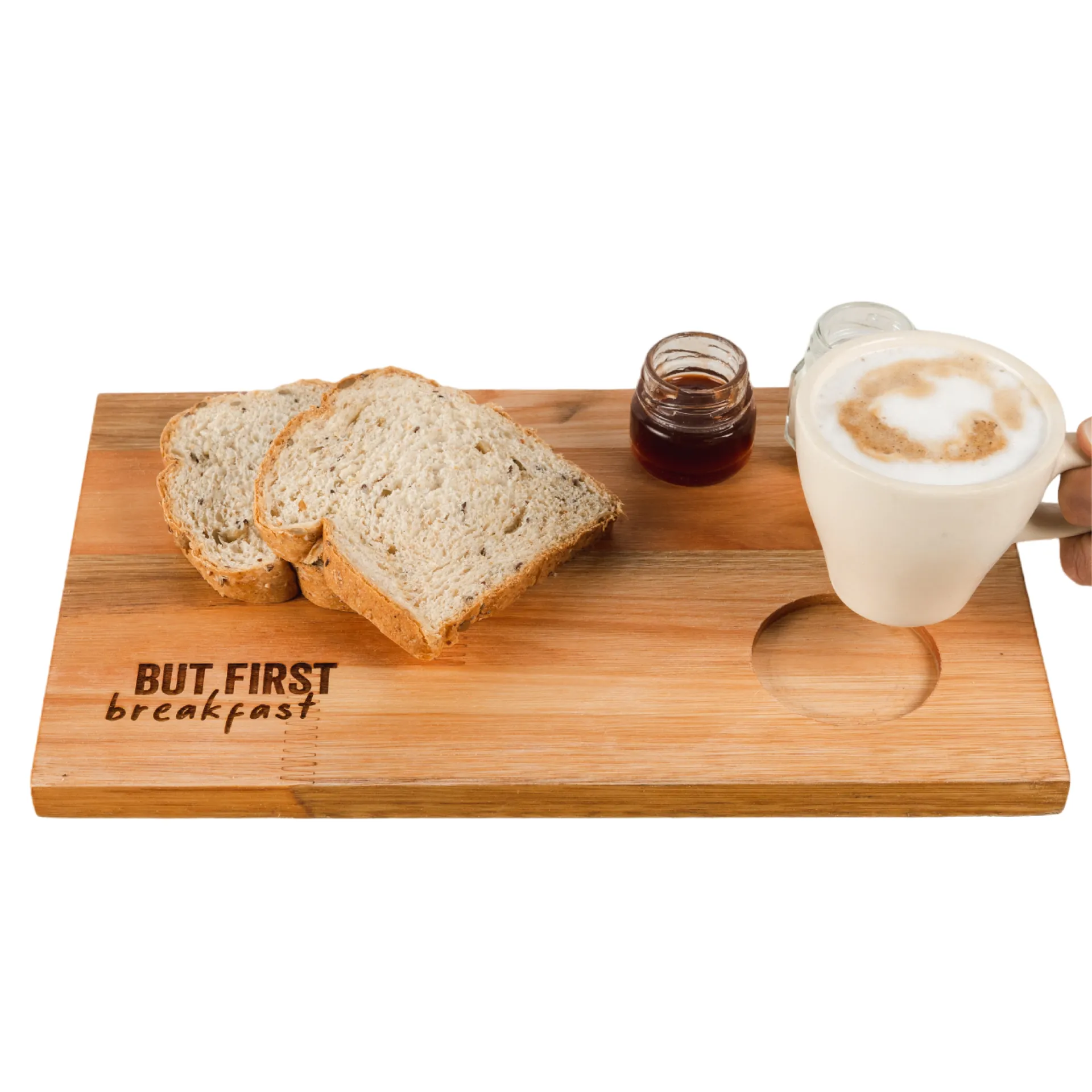 Tabla Euca 30x19 cm con debaste para taza  