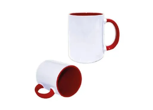 Tazas de Cerámica Interior y Asa de Color