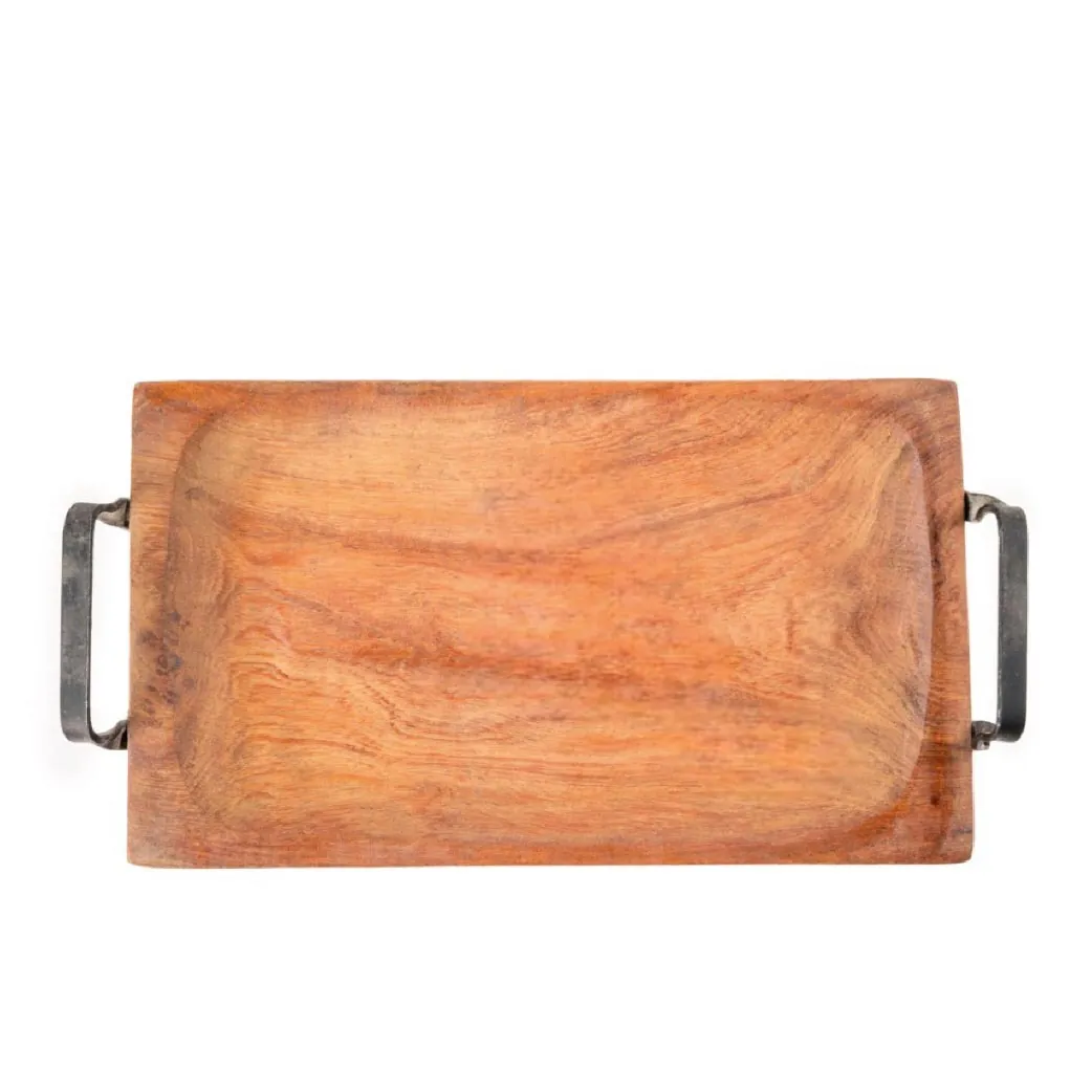 Batea Artesanal Con Manijas - 35x20 Cm Aprox - N7