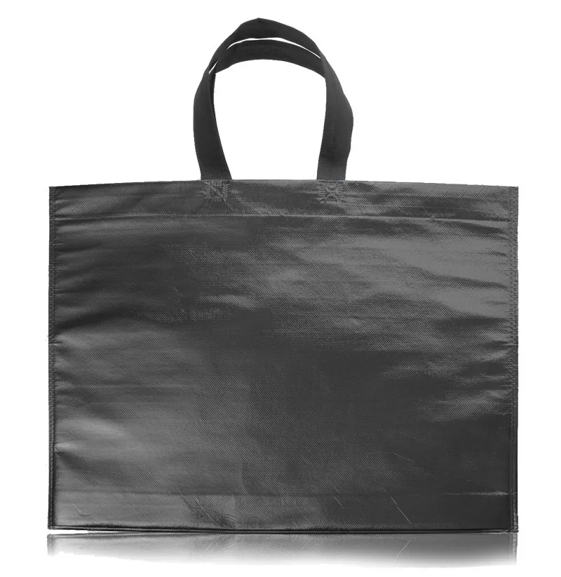ECO BOLSA 45X40X10 METALIZADA CON MANIJAS NEGRAS