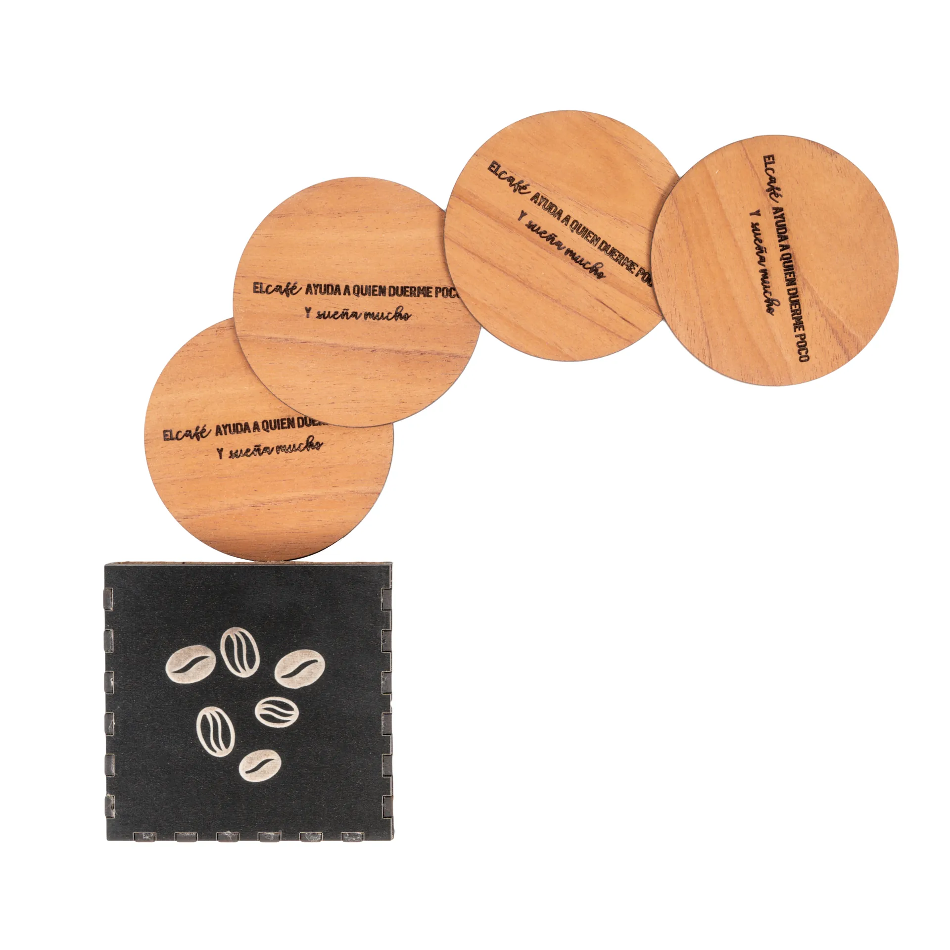 Kit de 4 posavasos con caja - (Varios Diseños)