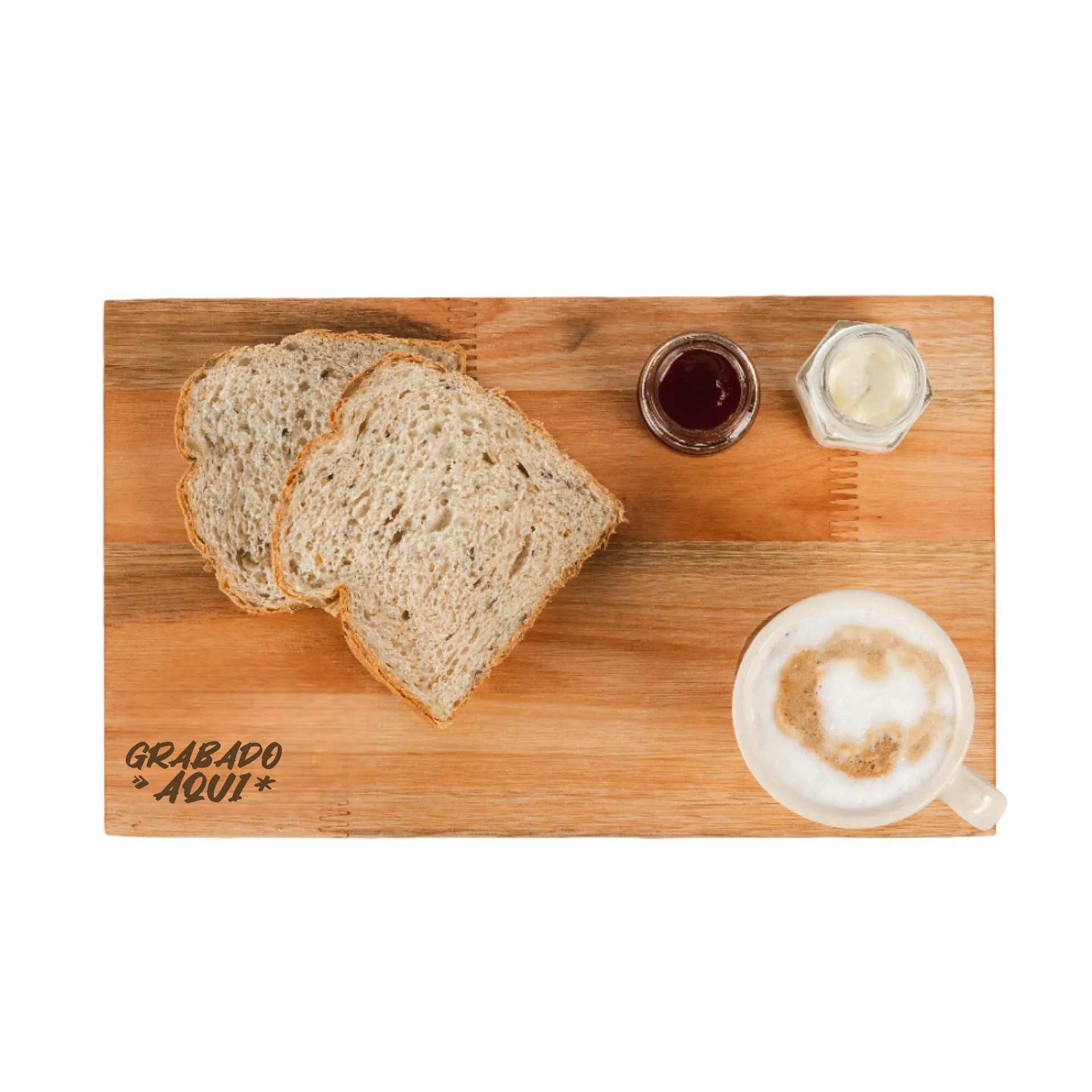 Tabla Euca 30x19 cm con debaste para taza  