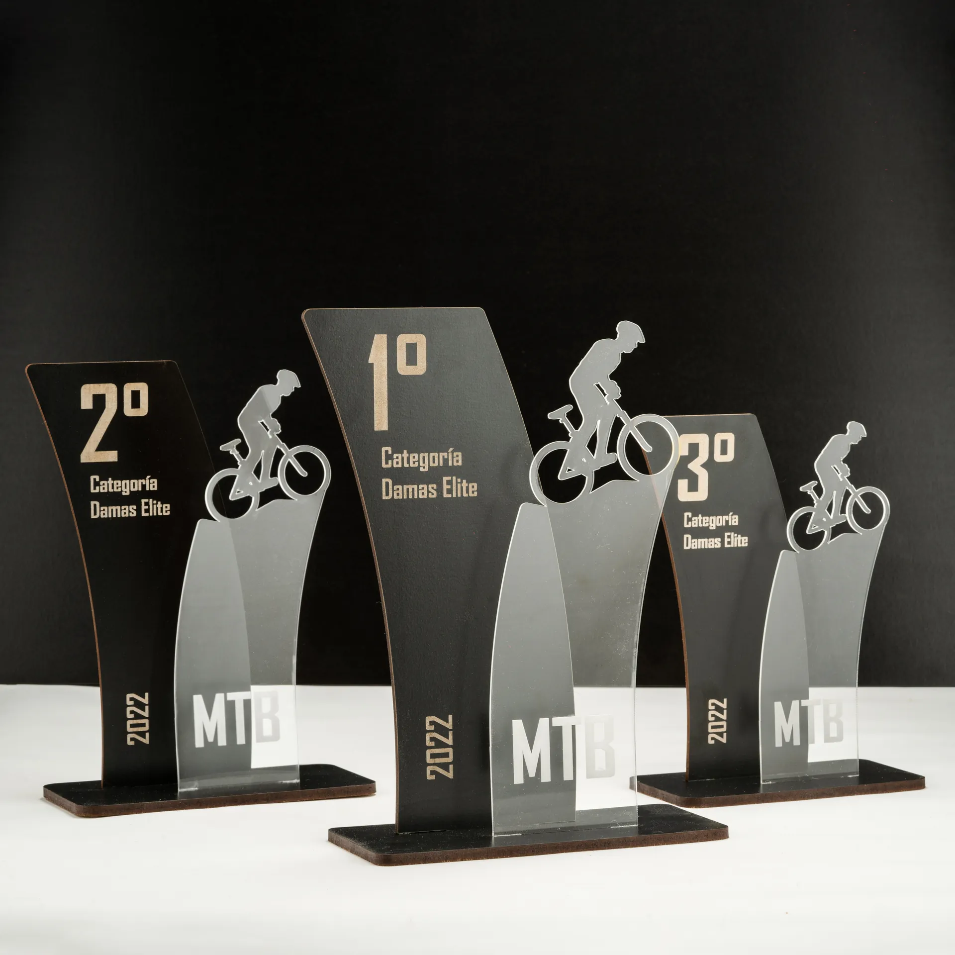 1º, 2º y 3º Puesto de acrilico transparente y fibroplus negro