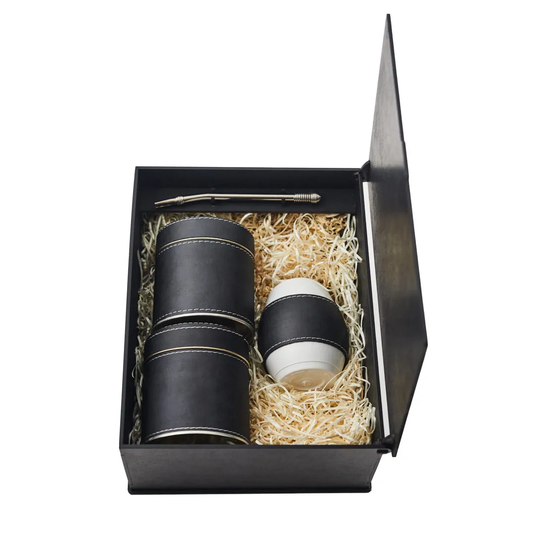 BOX M SET MATE C/2 LATAS 8 CM CARAMELO