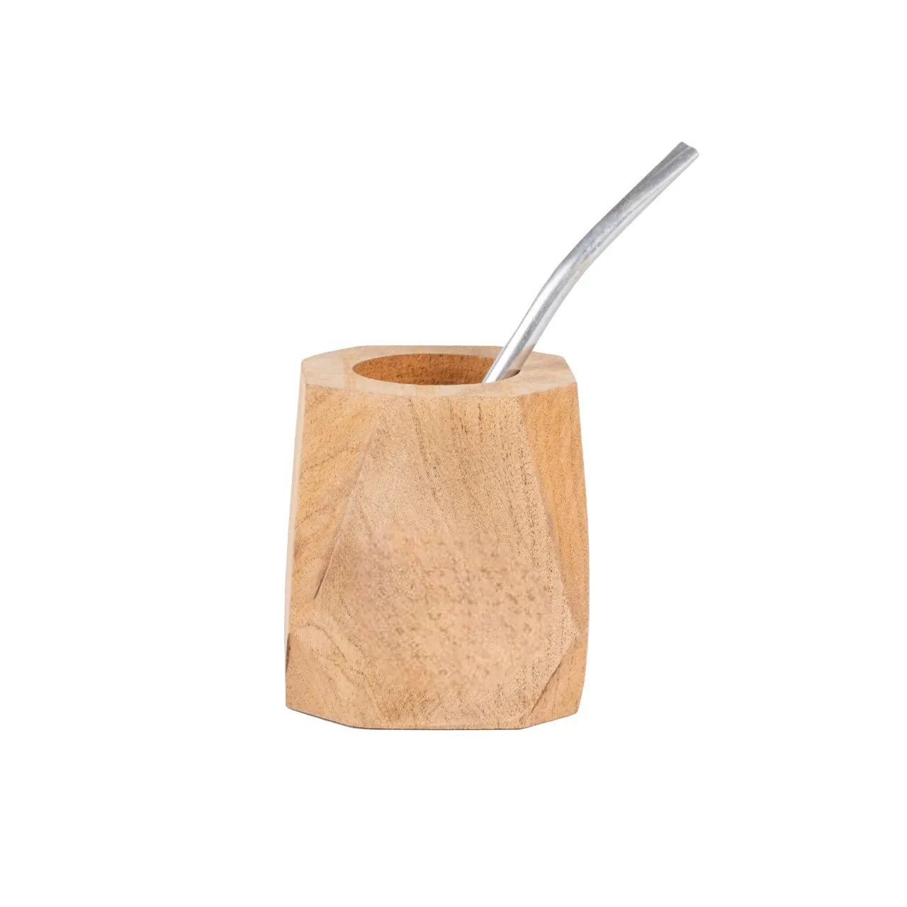 Mate Algarrobo Hexagonal con bombilla