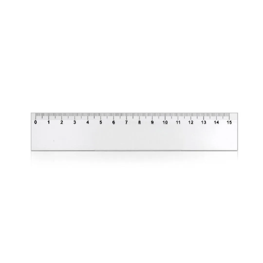 REGLA ESCOLAR DE 15 CM X 30MM. BLANCA, CON IMPRESION