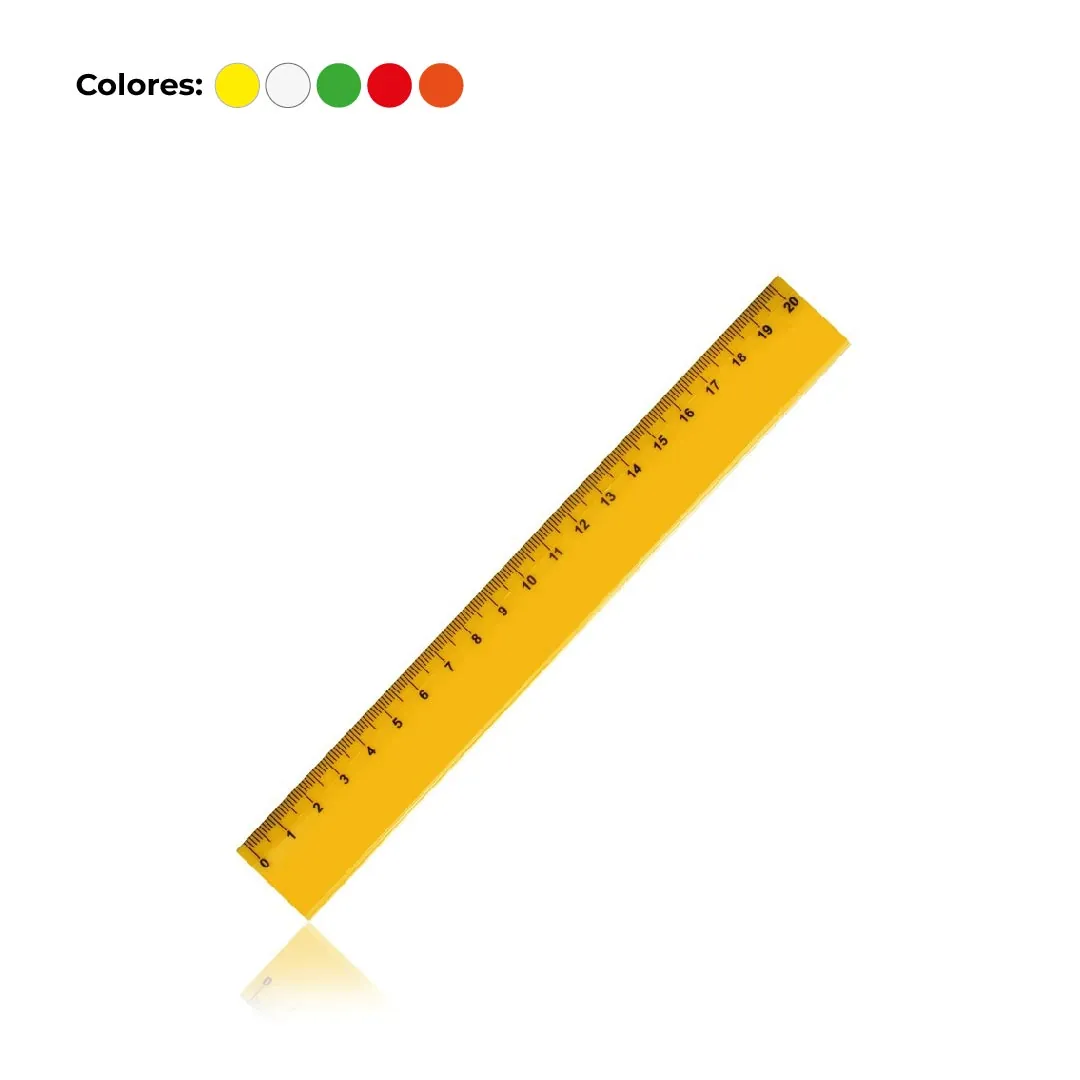 REGLA ESCOLAR DE 20 CM X 26MM. COLOR TRANSLUCIDA, CON IMP
