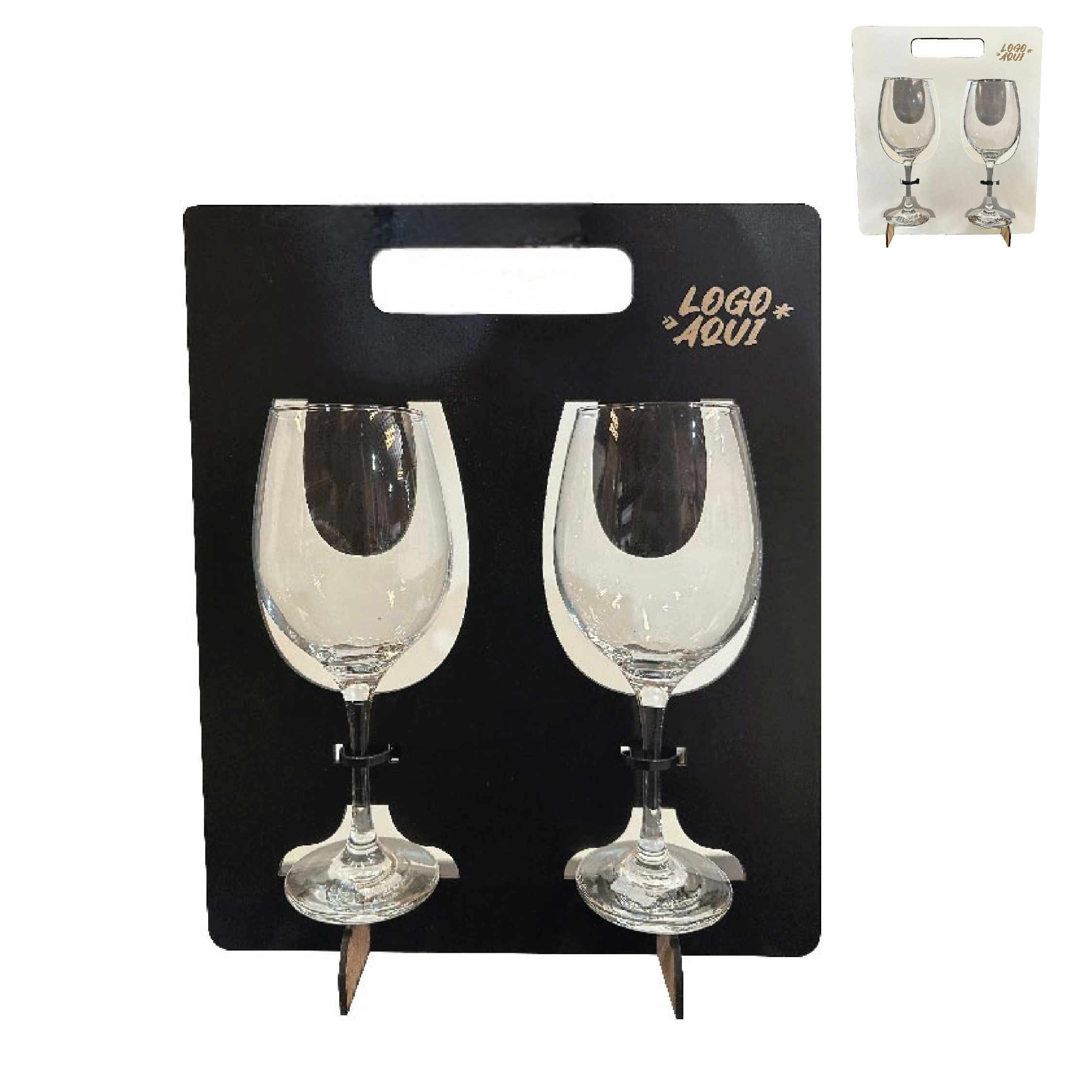 Soporte con dos copas de vino