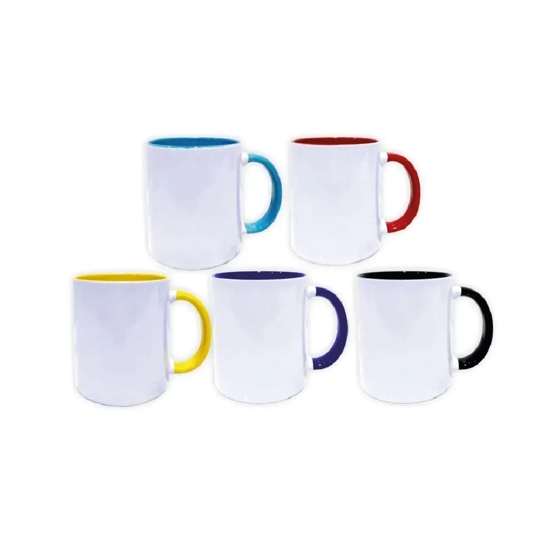 Tazas de Cerámica Interior y Asa de Color
